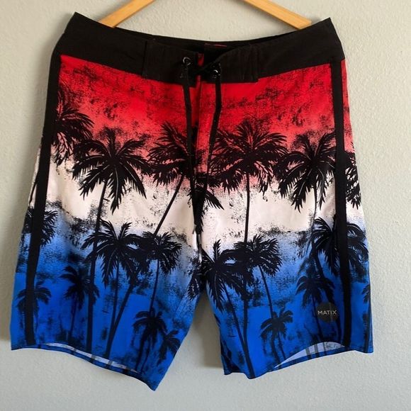 Matrix Tropical Print Swim Shorts - Picture 1 of 5